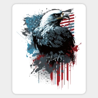 American Flag Eagle Abstract Design Magnet